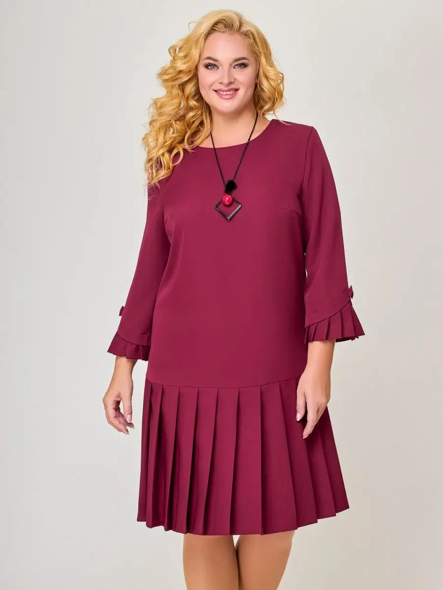 💌 【S-5XL】👗 2024 zimowa nowa wysokiej jakości elegancka sukienka w jednolitym kolorze