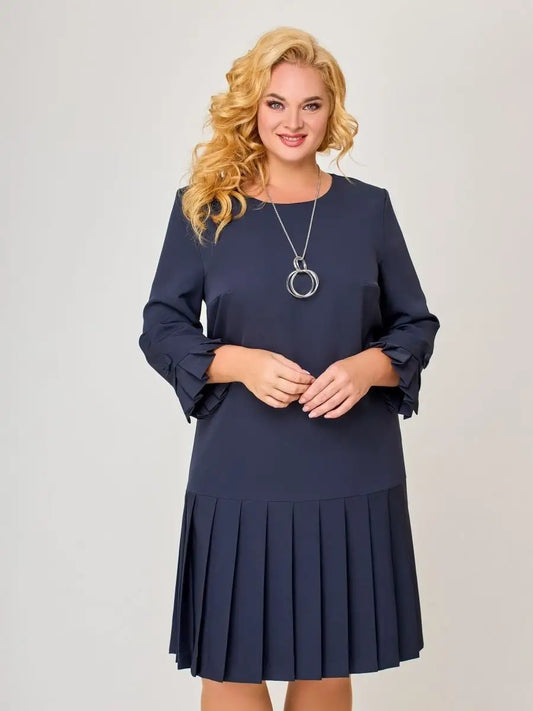 💌 【S-5XL】👗 2024 zimowa nowa wysokiej jakości elegancka sukienka w jednolitym kolorze